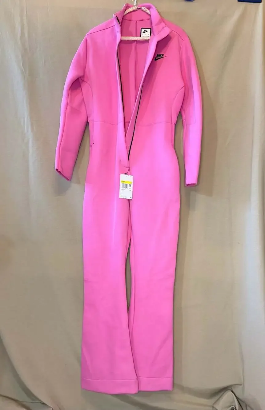 Nike Women's Sportswear Tech Fleece Jumpsuit in Pink